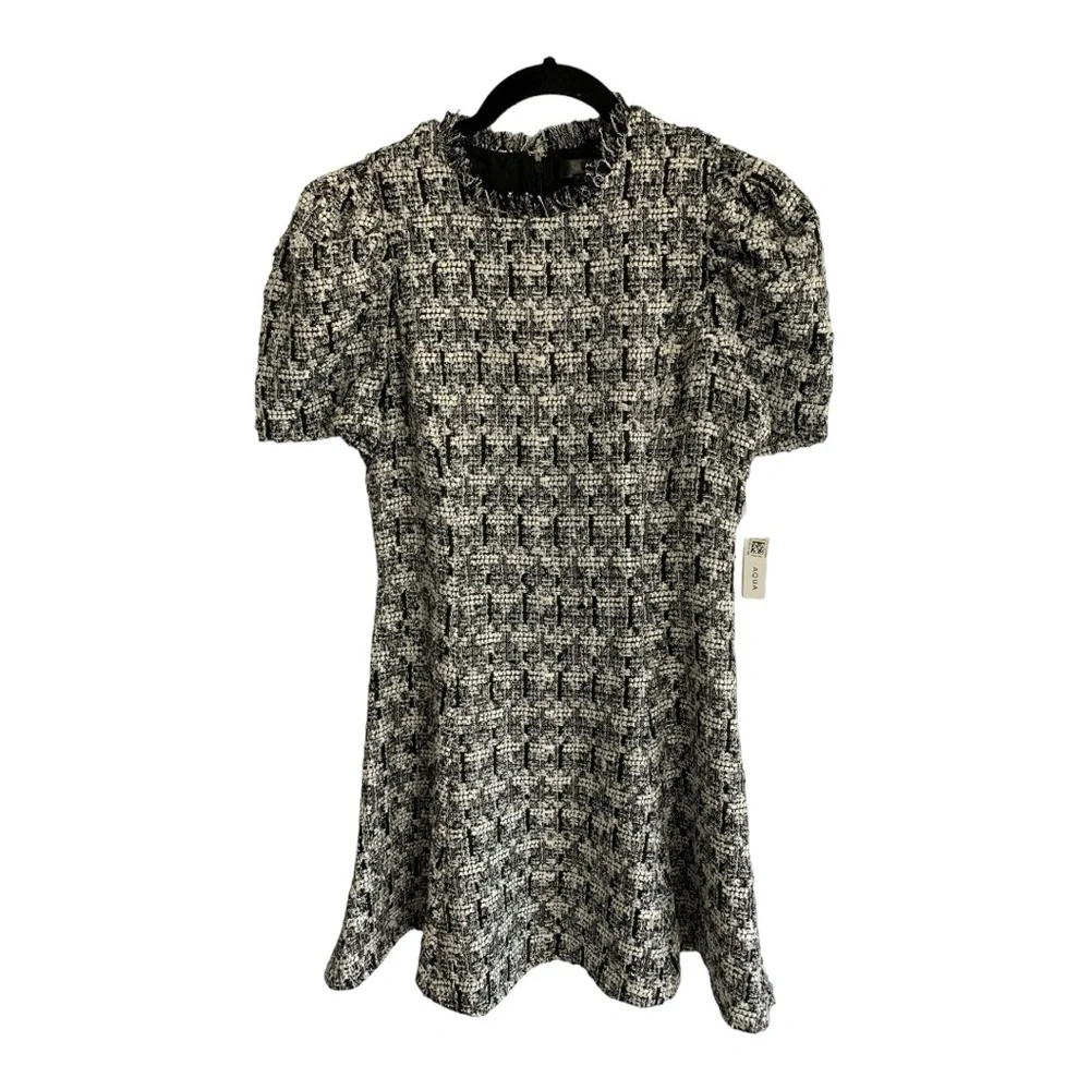 Aqua Black and White Textured Dress Sz S - Picture 2 of 7